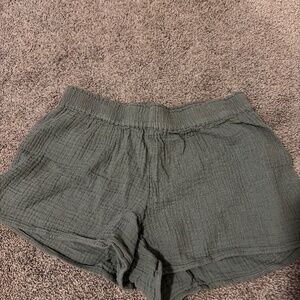 Light green textured shorts